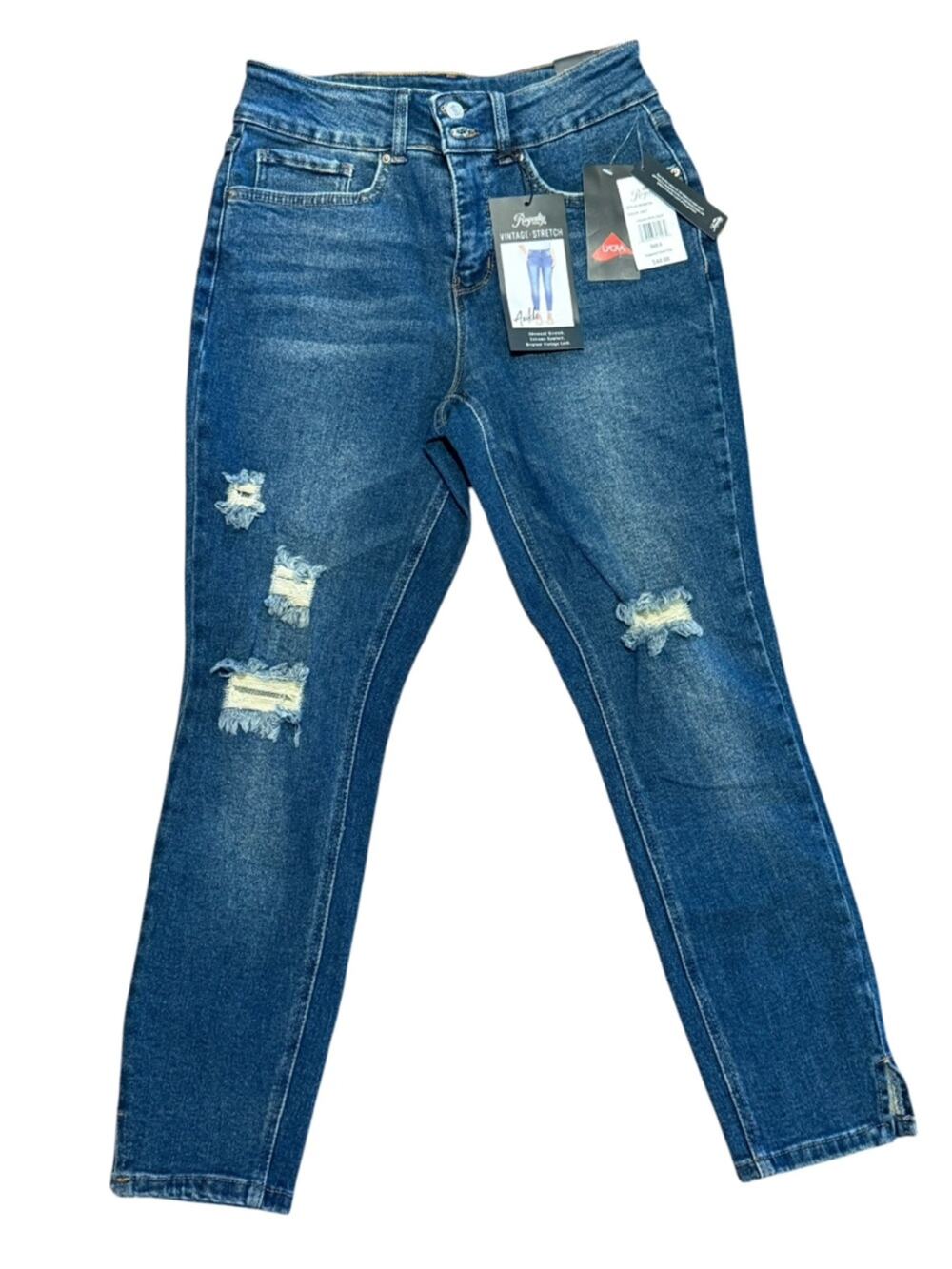 Royalty For Me Blue Vintage-Style High Rise Ankle Jeans Womens Size 8 NWT